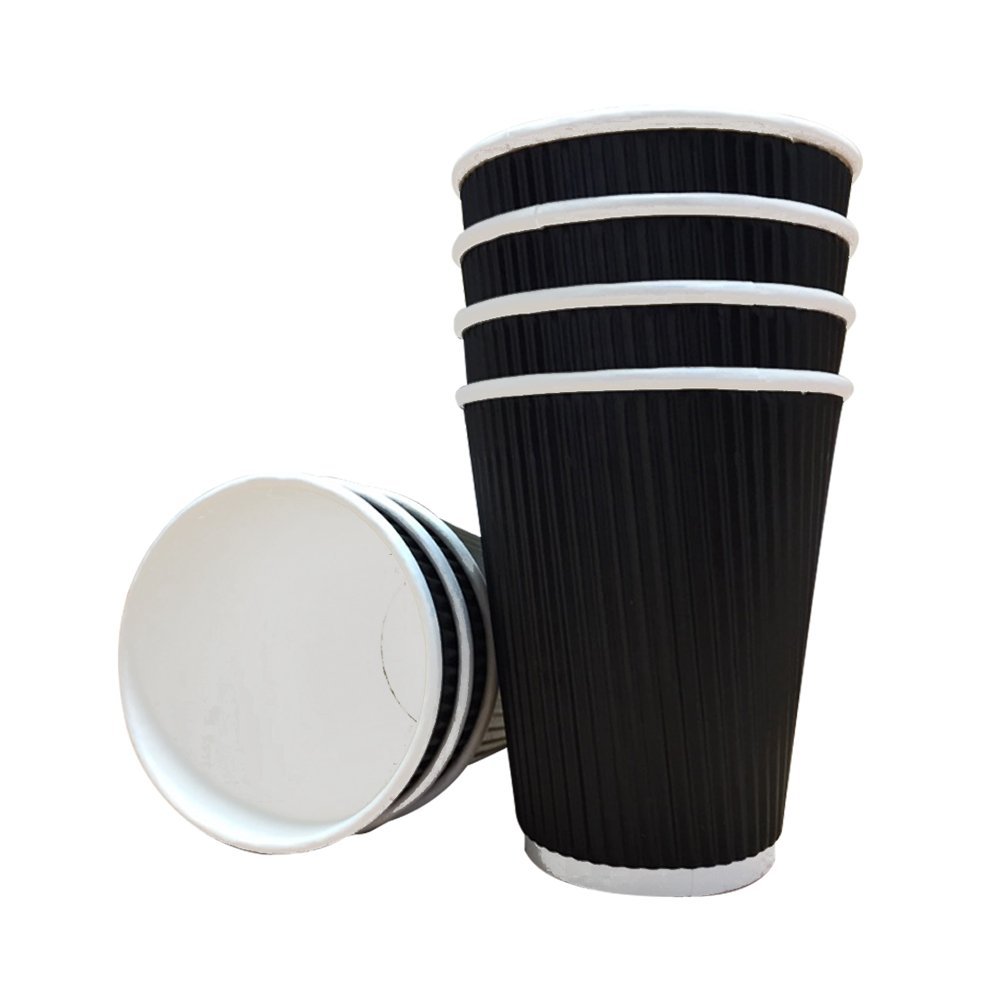 Unbranded Black Ripple Cups 500 x 12oz
