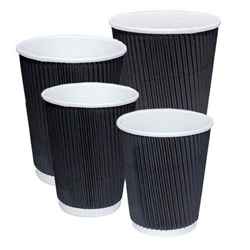 Unbranded Black Ripple Cups 500 x 8oz