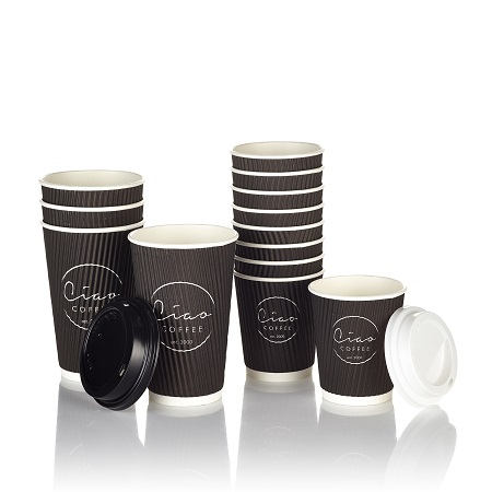 Ciao Takeaway Ripple Coffee Cups 500 x 16oz