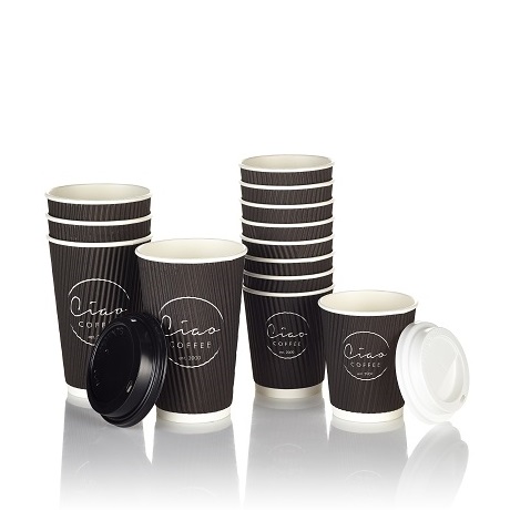 Ciao Takeaway Ripple Coffee Cups 500 x 8oz