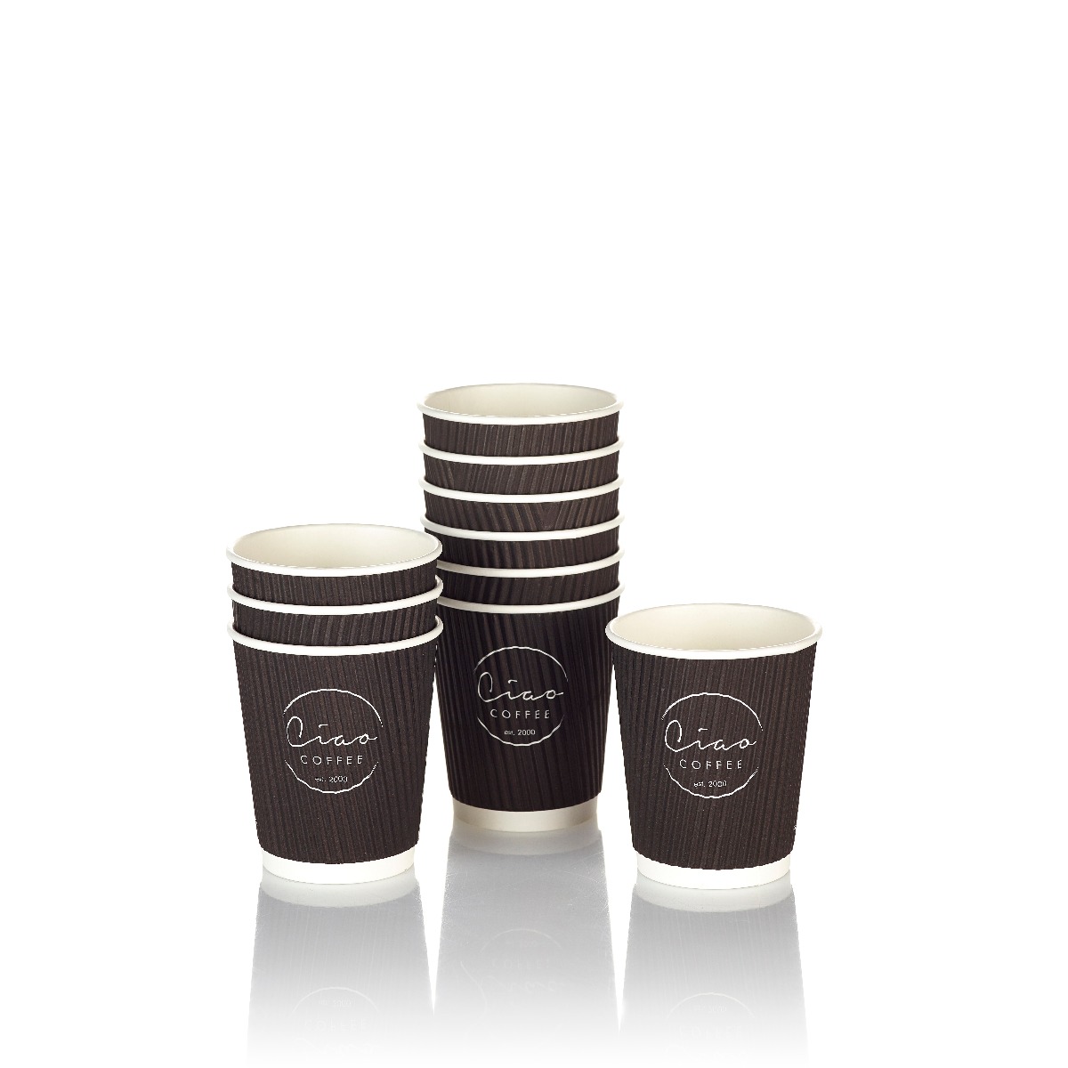 Ciao Takeaway Ripple Coffee Cups 500 x 8oz